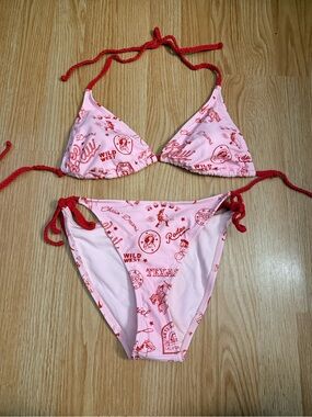 wild fable Pink & Red Printed Triangle Bikini